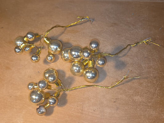 Vintage Mercury Glass Ornament Picks Set of Three AS IS