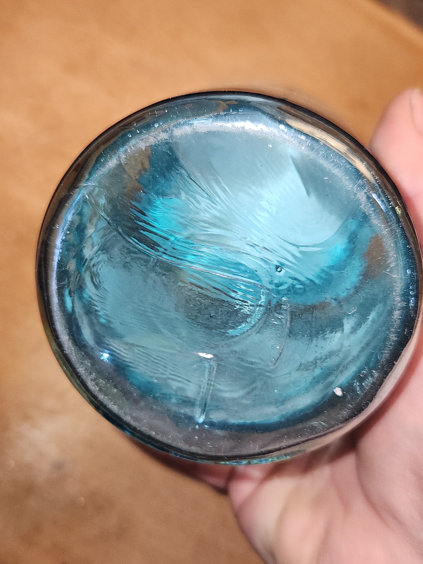 Vintage Ball Perfect Mason Glass Pint Jar #1 Aqua Blue Zinc Ball Lid bl1