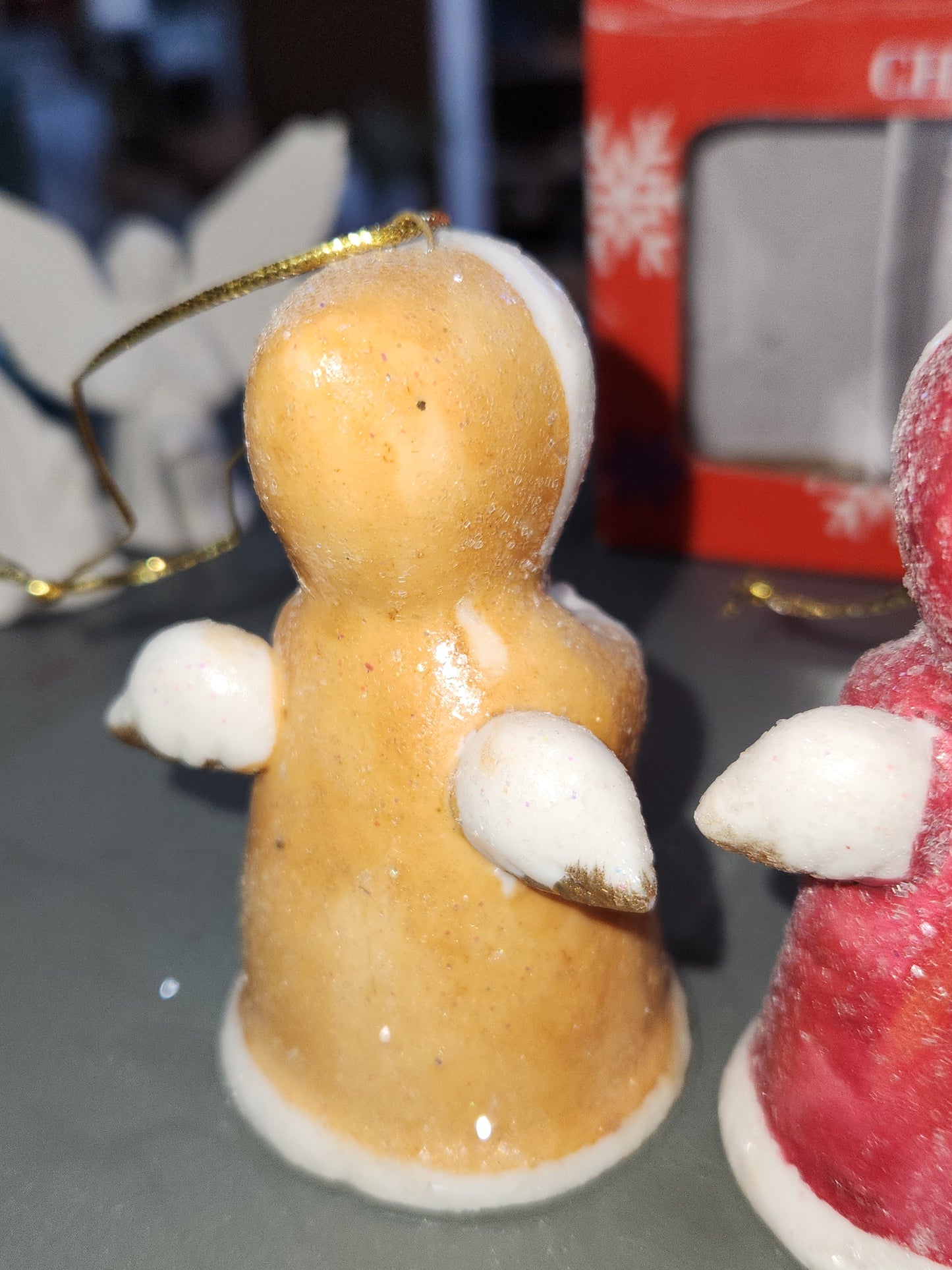 Vintage Glitter Angel Ornaments Set of 4