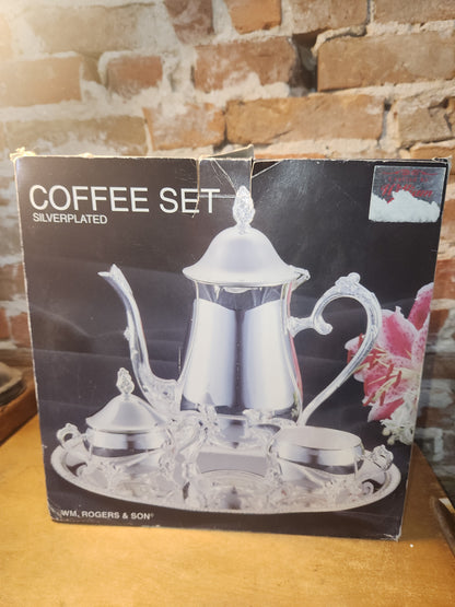 Vintage Wm. Rogers Silverplated Coffee Set #00115002 Never Opened Sp05