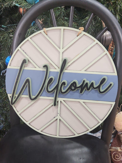 Door Sign 16" Handpainted Boho Welcome CLEARANCE ds1