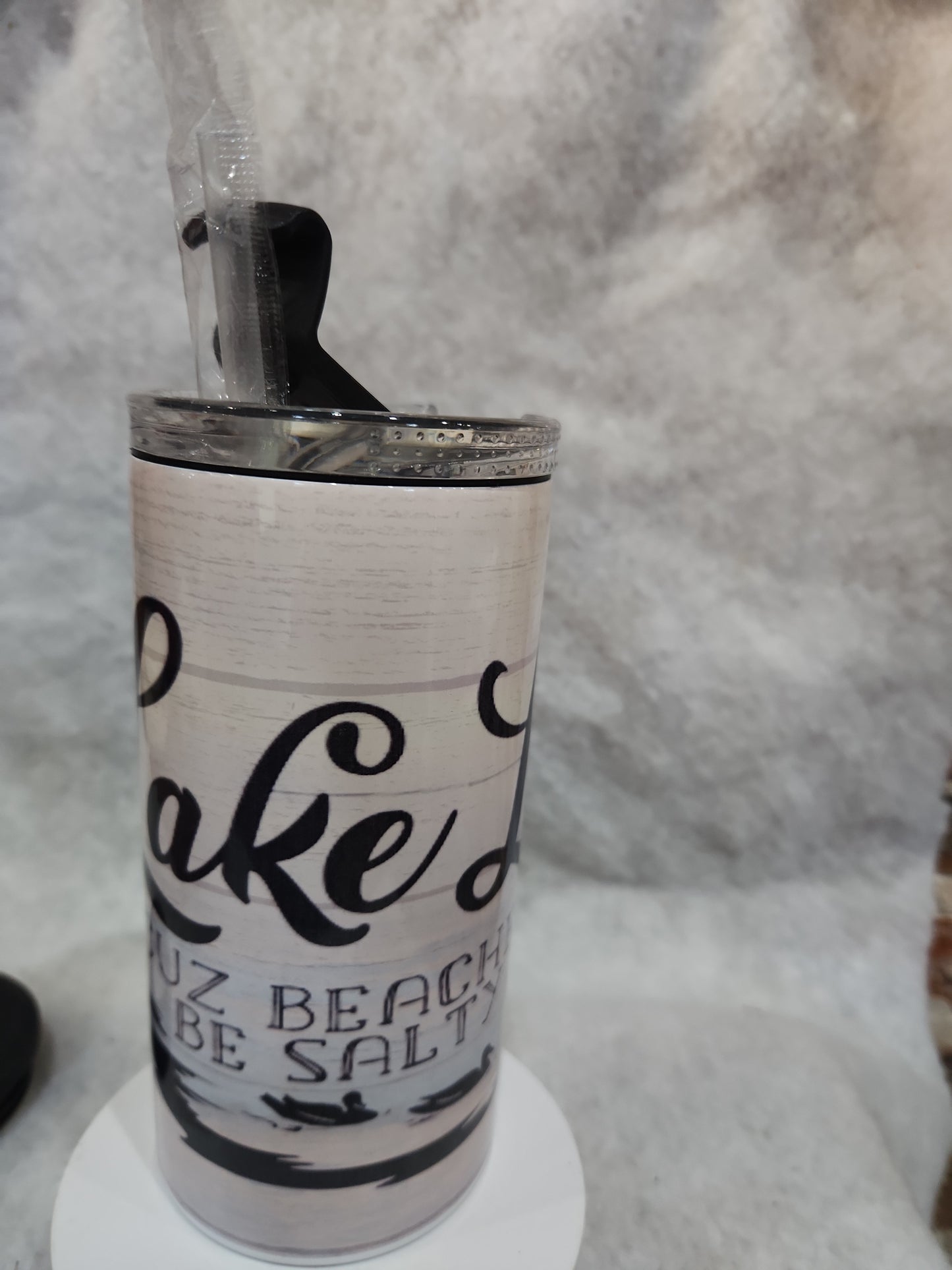 20 Oz Tumbler And Can Cooler Lake Life Cuz Beaches Be Salty 17ll