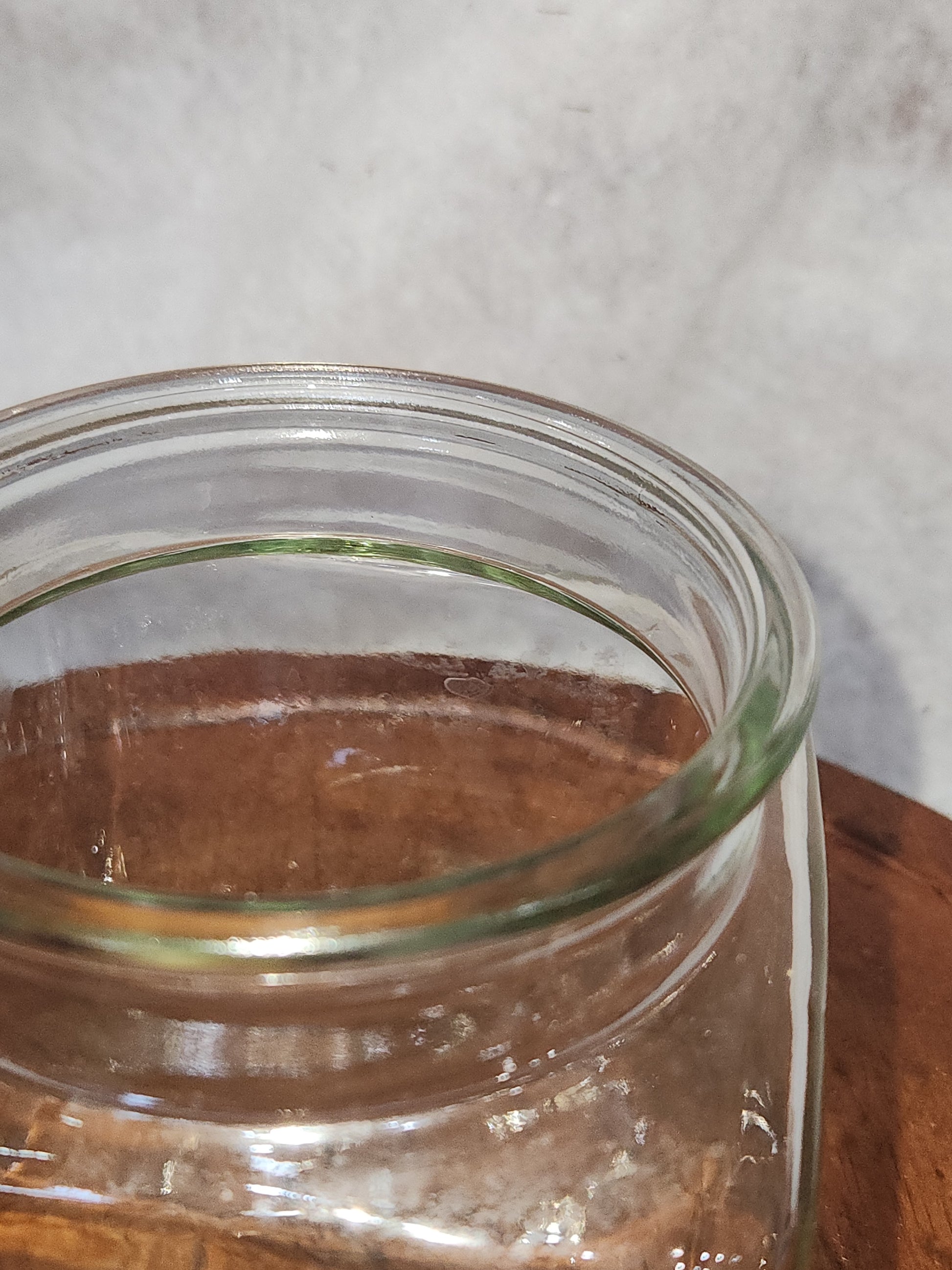 Vintage Clear Heavy Square Glass Canister Jar with Lid gl951