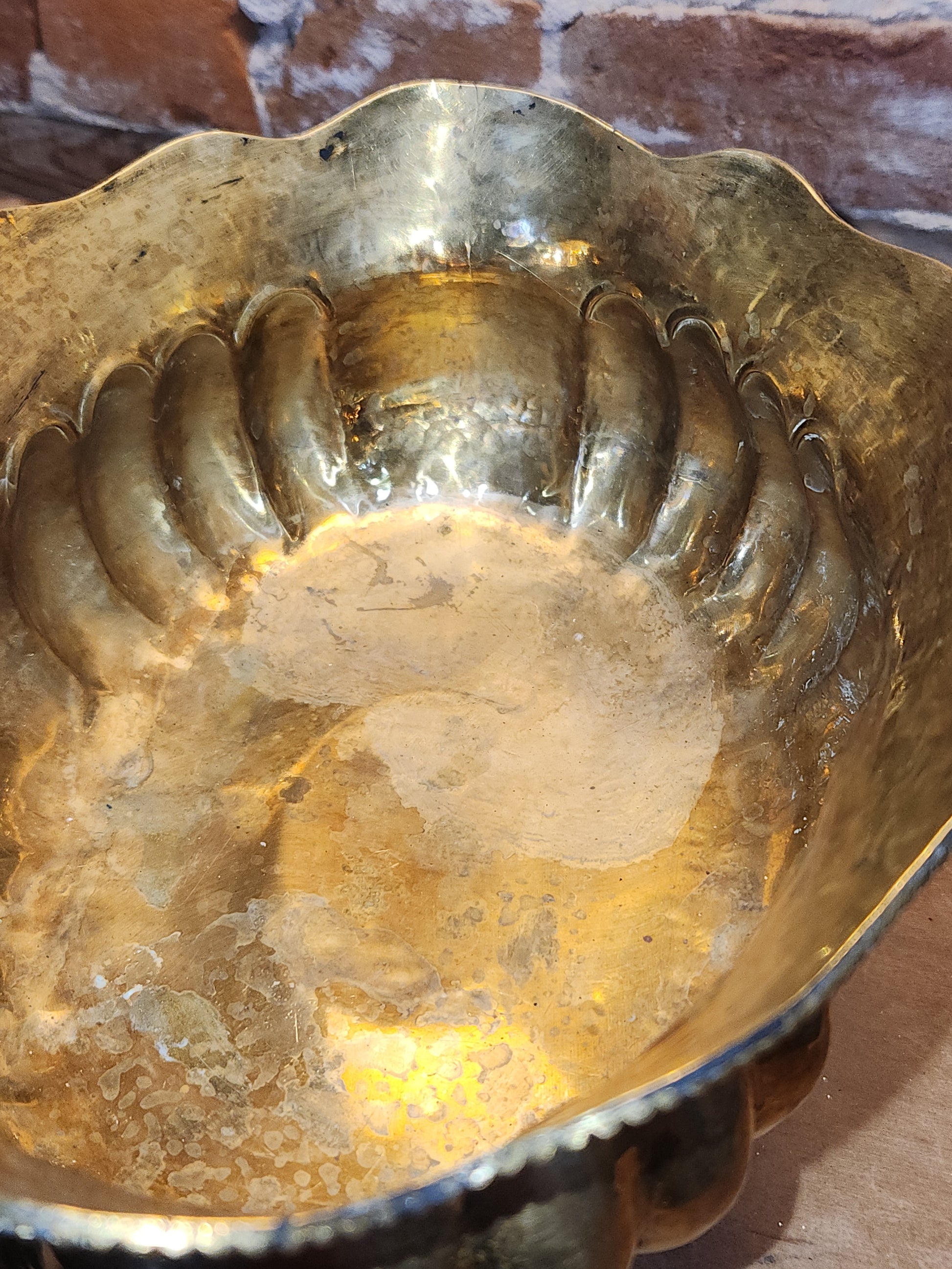 Vintage Brass Compote Bowl Made in India br8