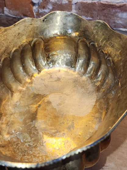 Vintage Brass Compote Bowl Made in India br8