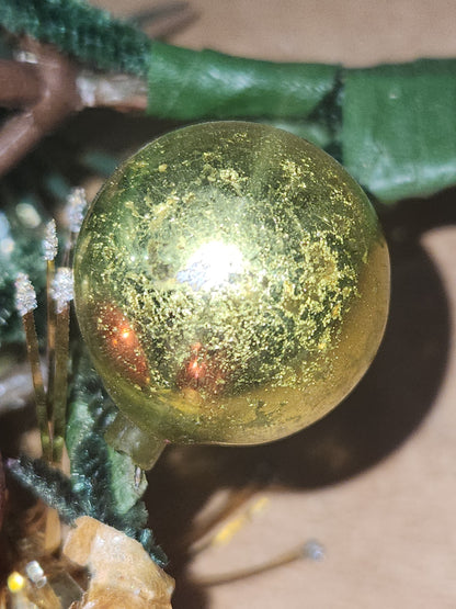 Vintage Christmas Pick with Mercury Glass Ornaments and Mercury Glass Starburt Ornaments cp1