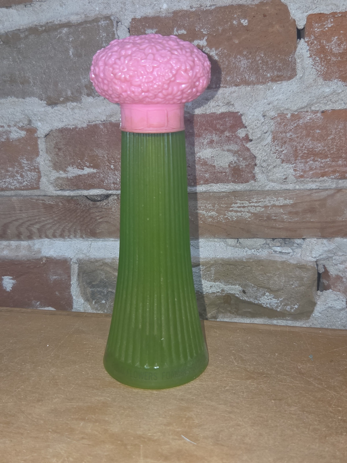Vintage Avon Foaming Bath Oil Field of Flowers Pink Bouquet Top 6 oz EMPTY No Box va4