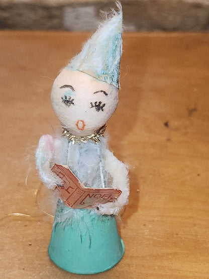Vintage Commodore Japan Spun Cotton Lady Choir Christmas Ornament AS IS ca56