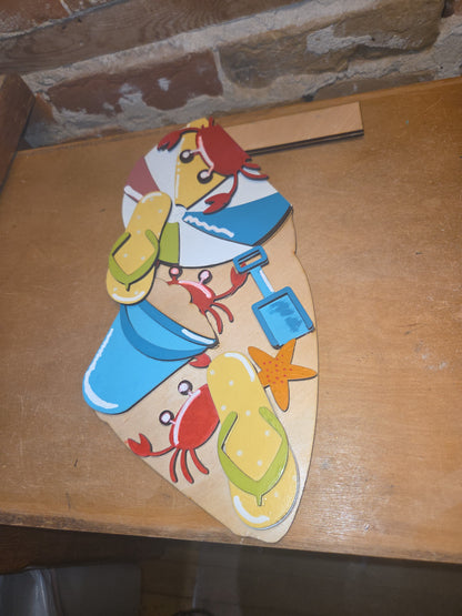 Beach Crab Summer Insert for Interchangeable Pot Spilling Door Sign *Sign Sold Seperately* dpi2