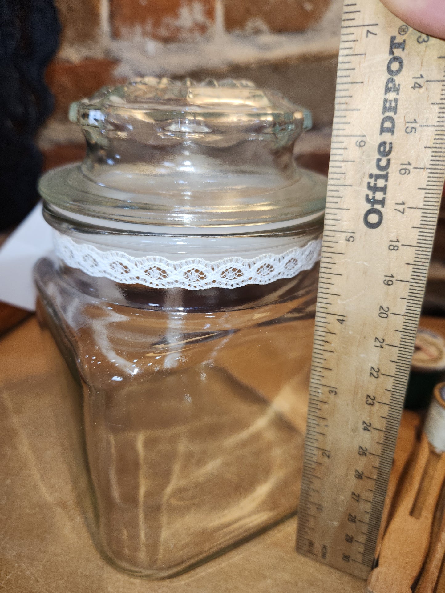 Vintage Sewing Jar Assemblage Wooden Thread Spools Scissors Wooden Clothespins Safety Pin vj12