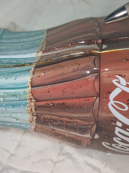 Vintage 1997 Coca-Cola Coke Bottle Hinged Lid Vintage Collectible Tin Golden Harvest 13" cct8
