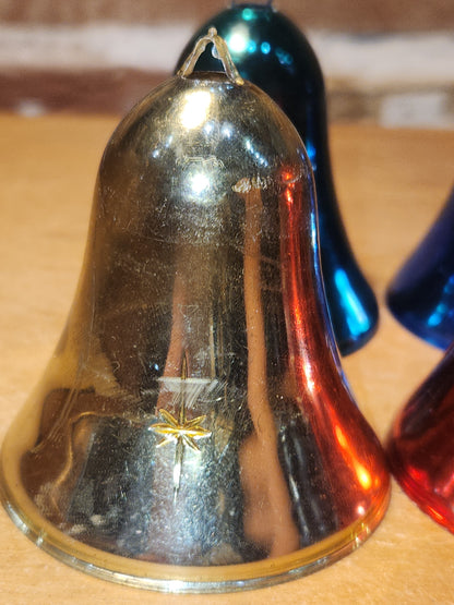 Vintage Hard Plastic Bells Set of 4 AS IS