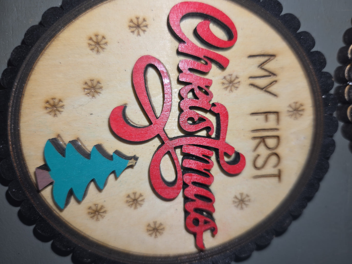 Baby's First Year Holiday Milestone Photo Prop Set of 10 Wooden bp2