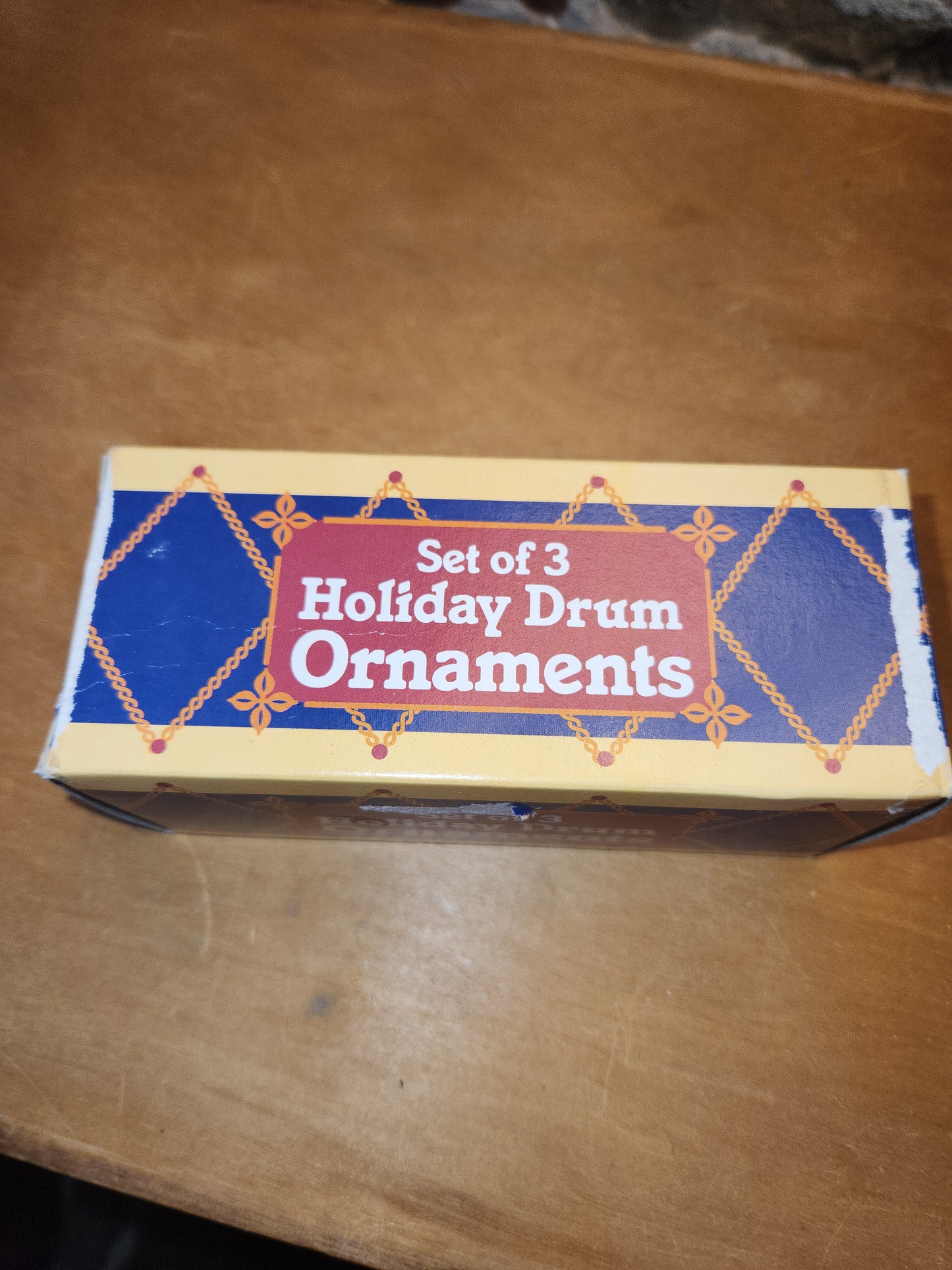 Vintage Giftco Holiday Drum Ornaments Set Of 3 In Original Box Bears