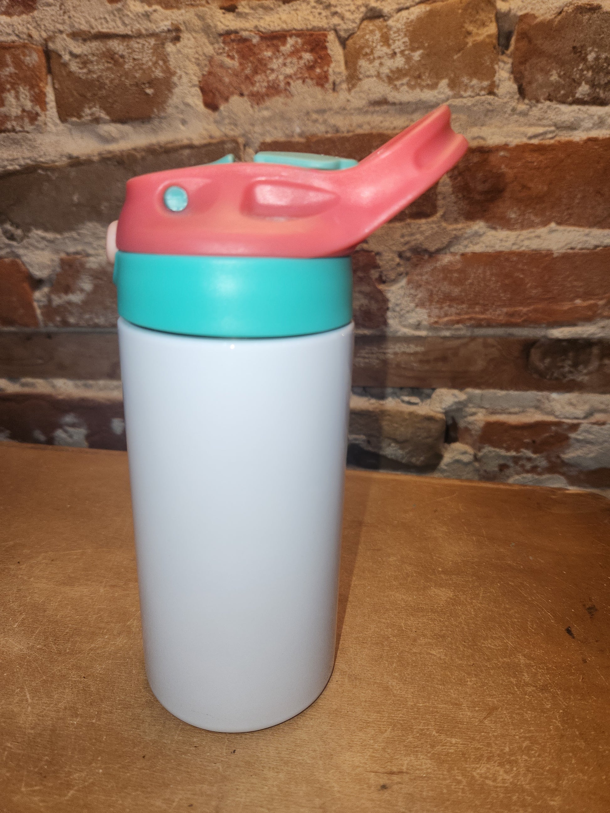 Custom Order Kid's 12 oz Tumbler with Aqua and Hot Pink Flip Top Lid