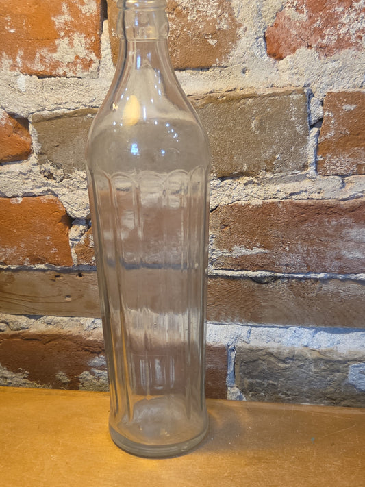 Vintage Bottle Clear Tall Ribbed Glass vb31