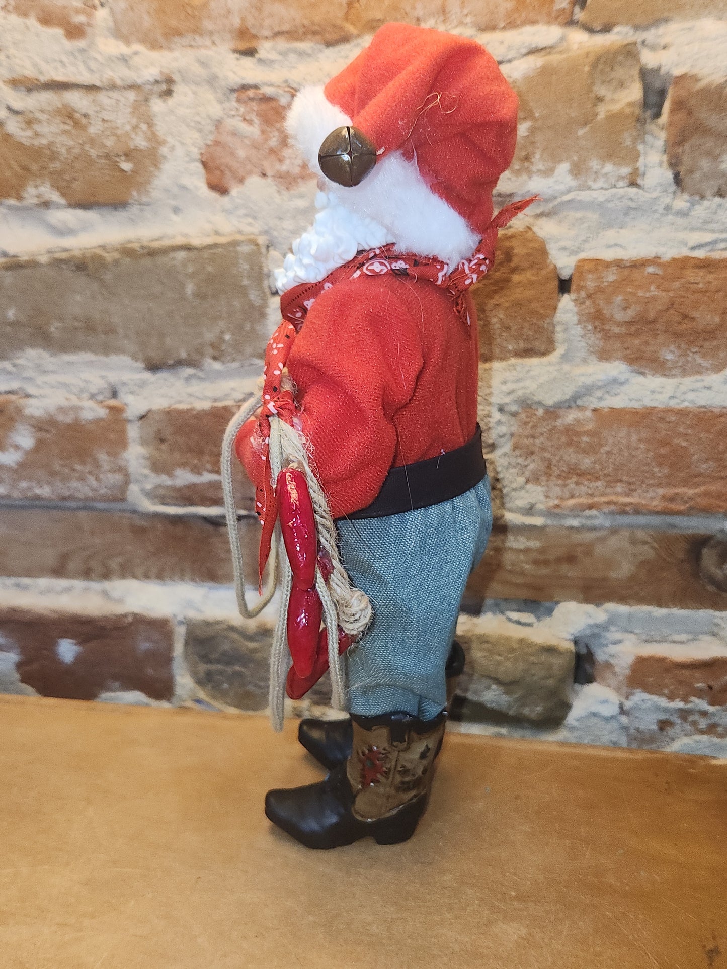 Ashland Christmas Cowboy Santa Boots Rope Belt Buckle sf50