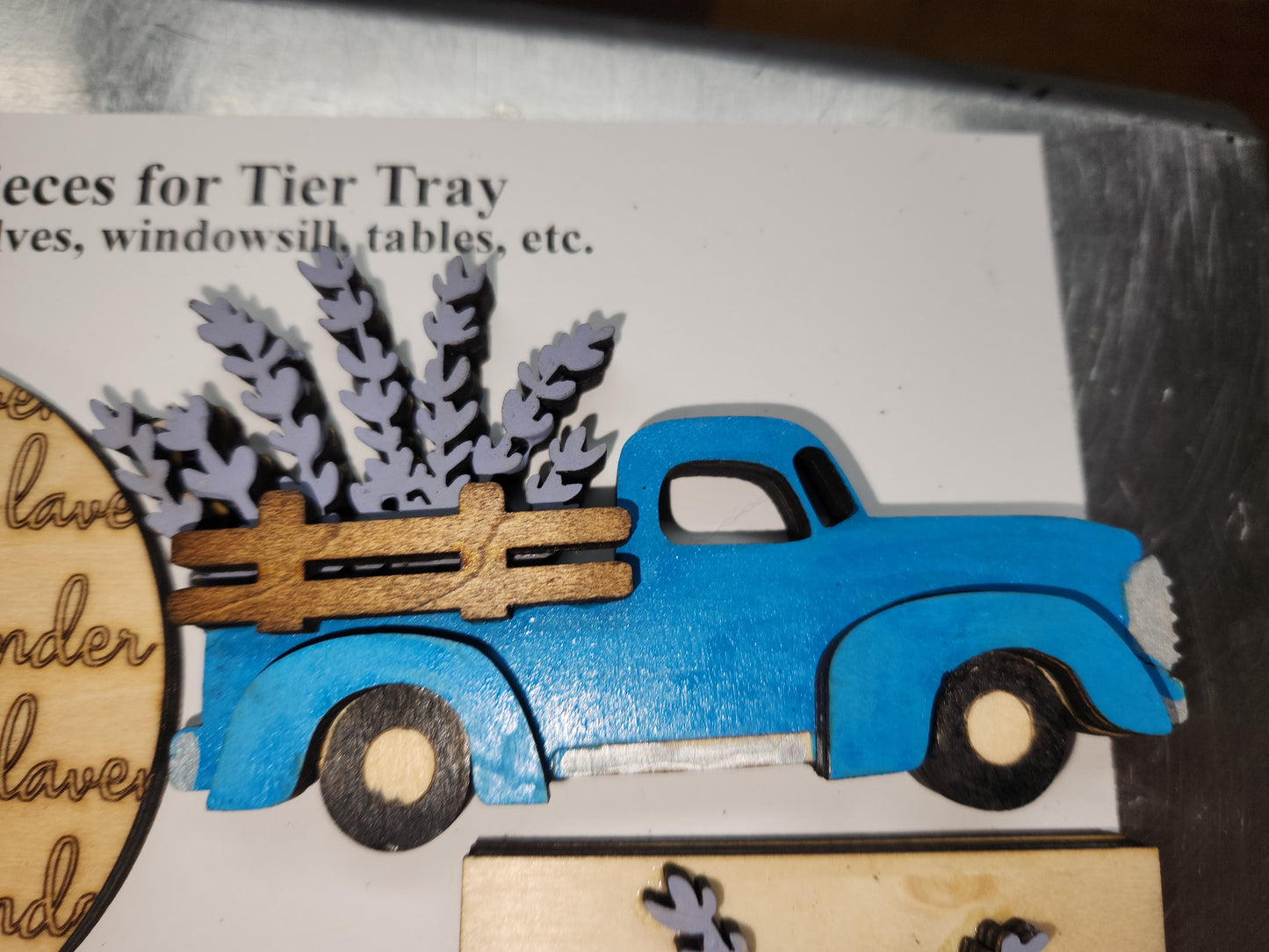 Tier Tray Decorations Handcrafted Lavender Fresh Cut Lavender Lavender Market Blue Truck ttl1