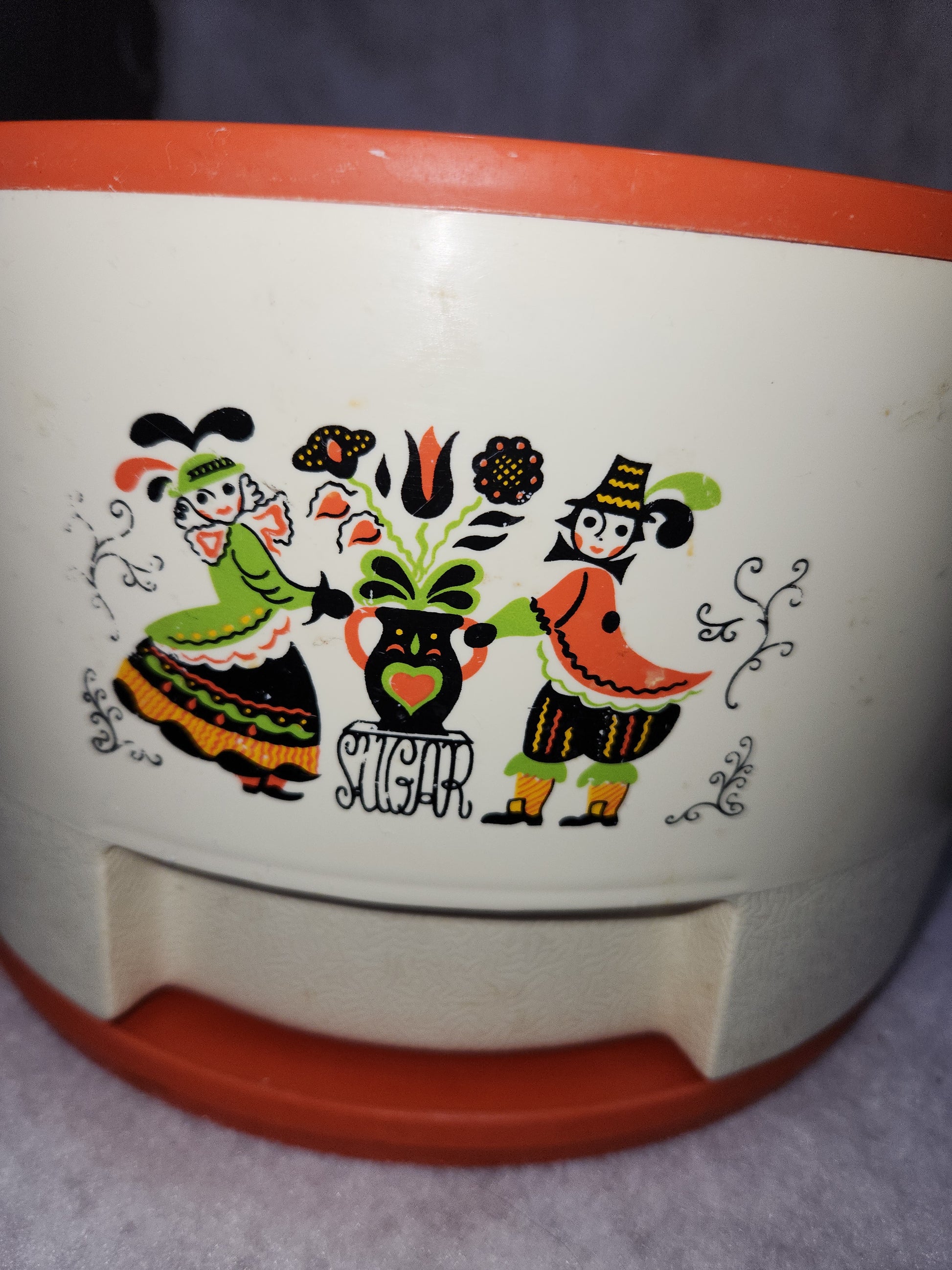 Vintage Sterilite Kitchen wedge Canister Set Flour Sugar Tea Coffee MCM mid-century can12