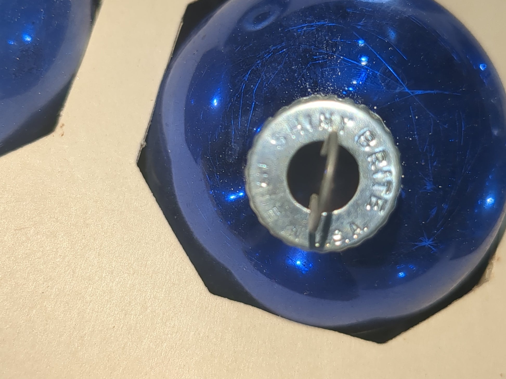 box of shiny brite bright royal blue ornament 1 1/2" bo7