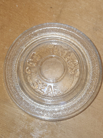Vintage Atlas EDJ Glass Top Insert for Canning with Regular Size Metal Ring and Glass Jar Lot of 5 gl06