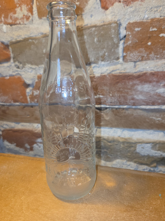 Vintage Soda Bottle Sun-Rise Beverage 10 oz Clear Glass vsb50