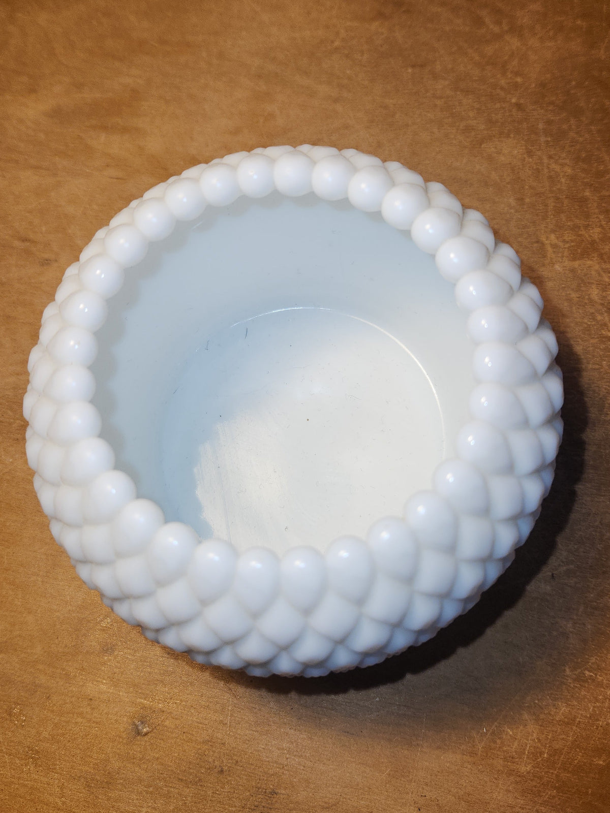 Vintage Westmoreland Milk Glass Hobnail Rose Bowl Diamond-point Pattern mg45