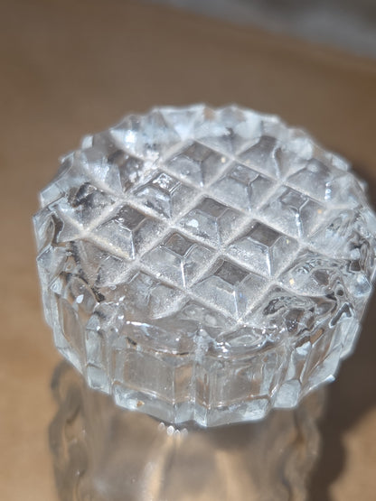 Vintage Perfume Bottle Pressed Glass Faceted Stopper with Ground or Polished Glass gl40