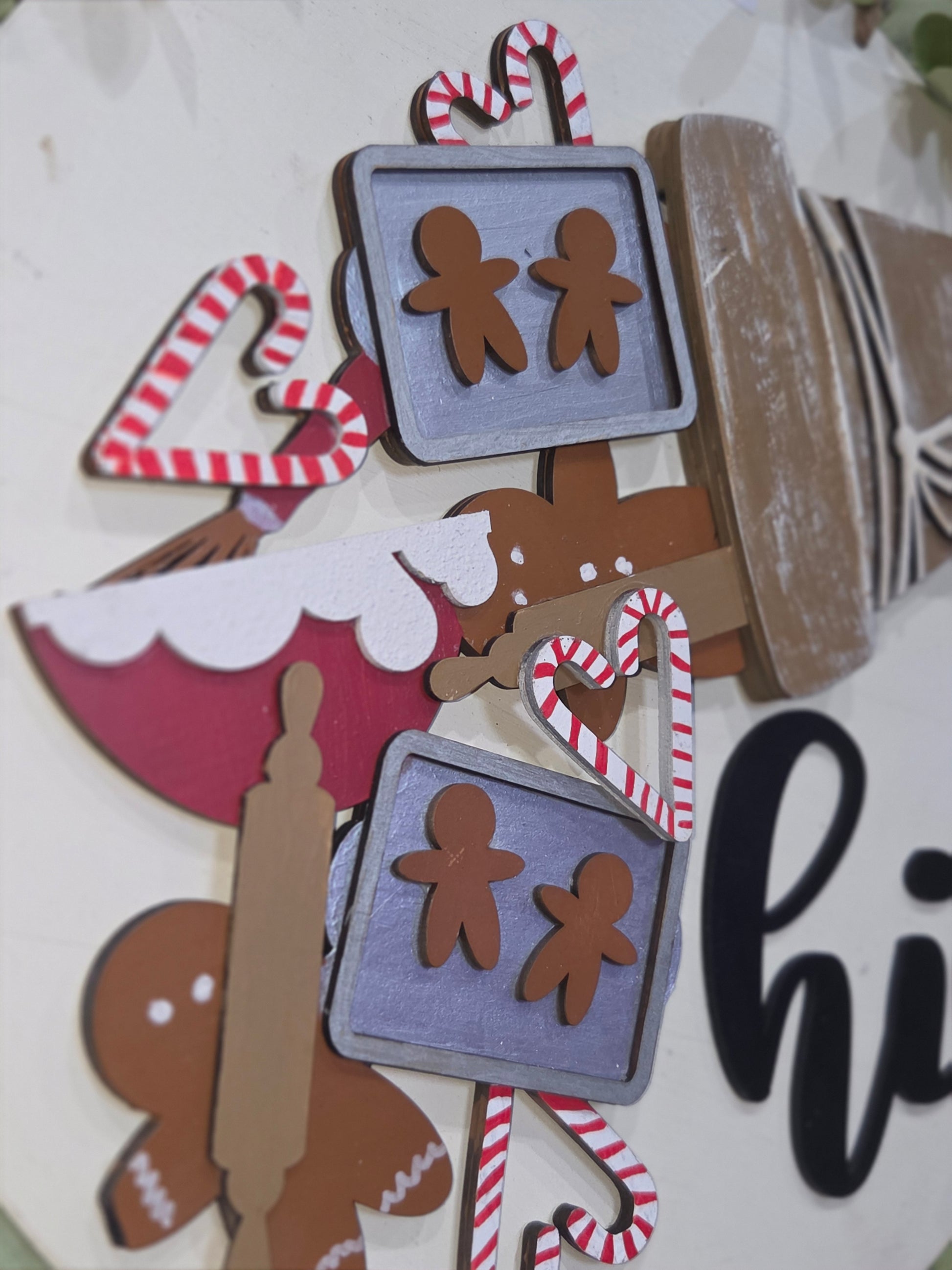 Making Gingerbread Men and Candy Canes Insert for Interchangeable Pot Spilling Door Sign *Sign Sold Seperately* pi10