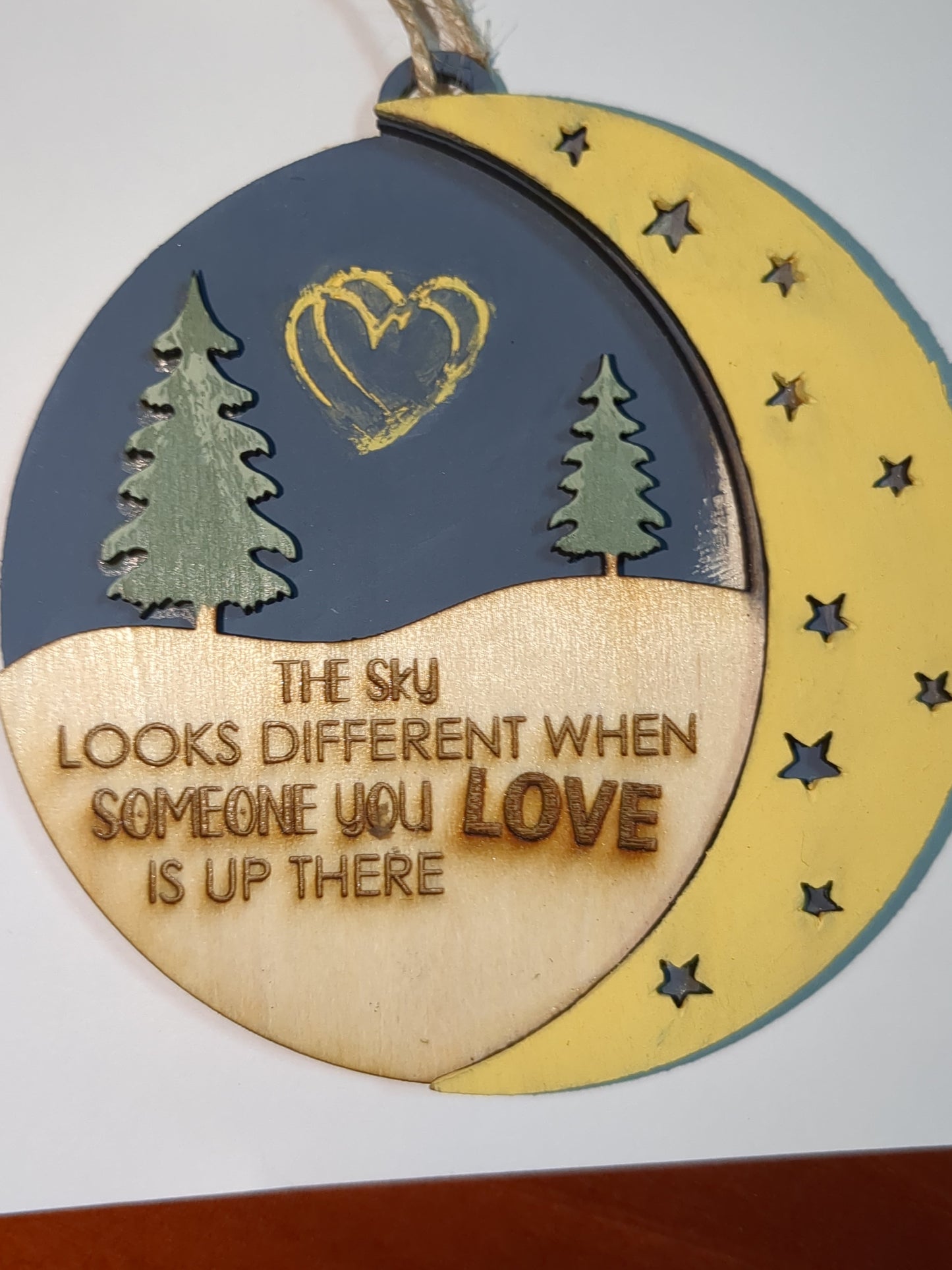 Ornament or car charm the sky looks different when someone you love is up there. Memorial