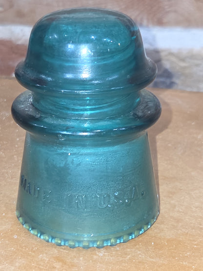 Vintage Insulator Hemingray #16 Teal Glass AS IS h616t