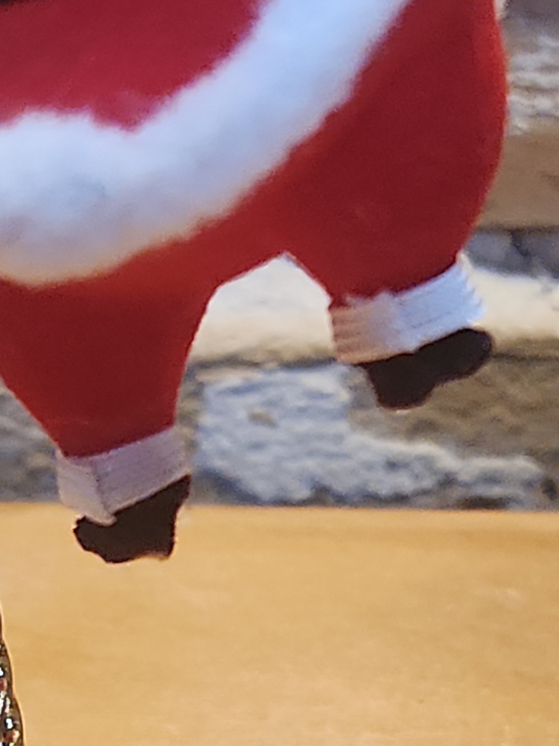 Vintage Flocked Santa Once on a Pick for Foral Arrangement sf24