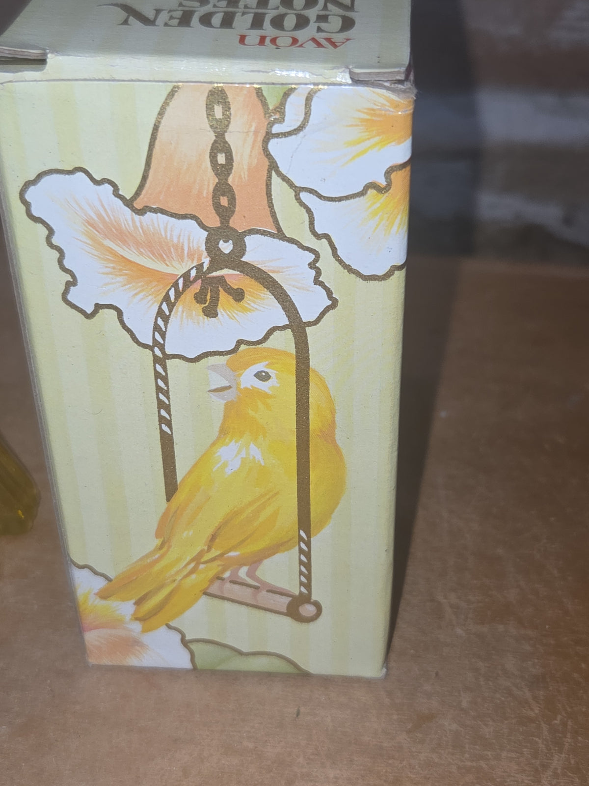 Vintage Avon Golden Notes Canary Moonwind Cologne in Box Yellow Bird