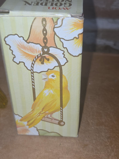 Vintage Avon Golden Notes Canary Moonwind Cologne in Box Yellow Bird