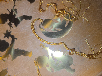 Vintage Probable Brass Angels on Gold String Set of 11