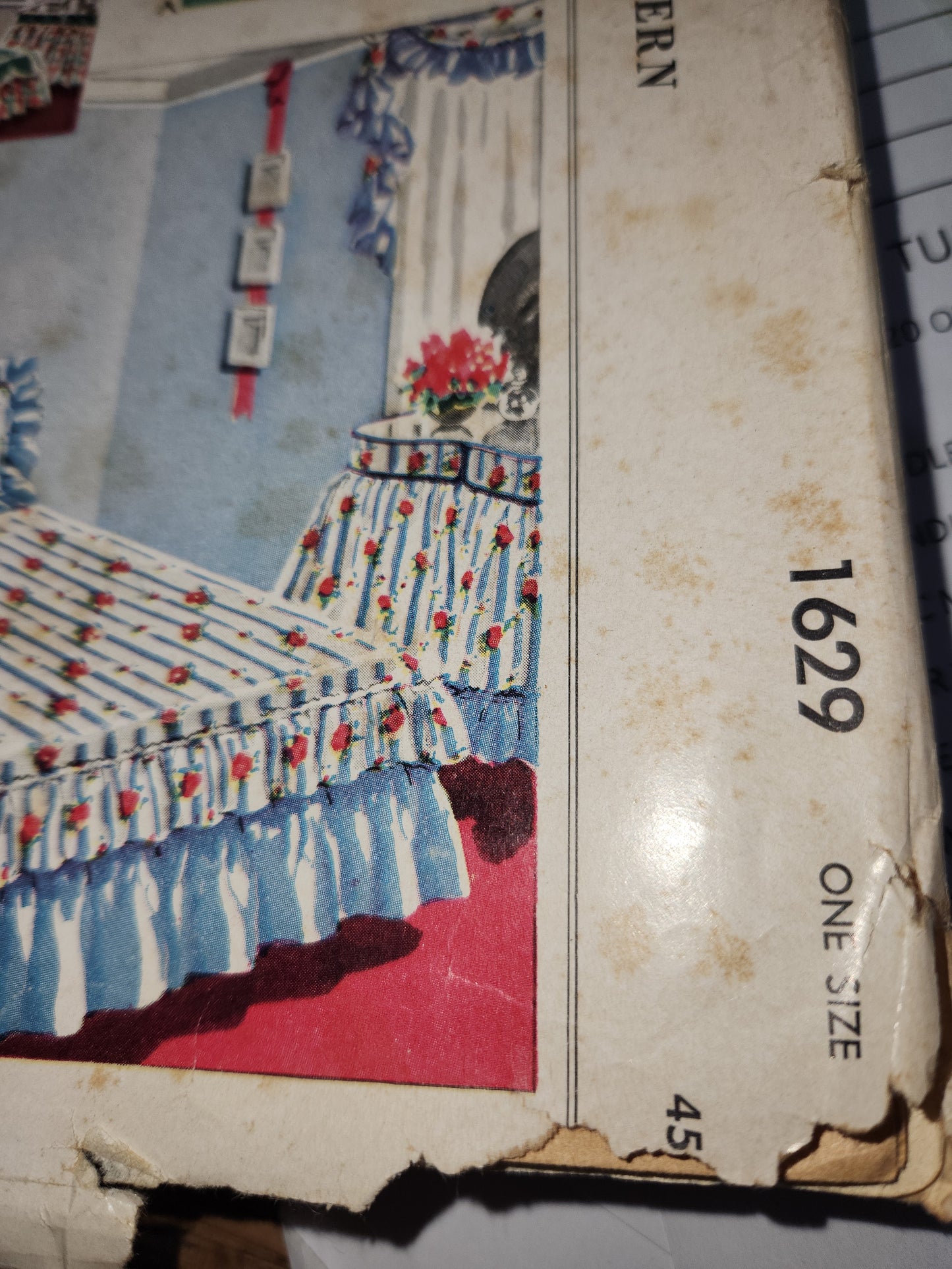 Vintage McCall's 1629 Double Bed Coverlet Petticoat Pillow Shams 1951 Sewing Pattern