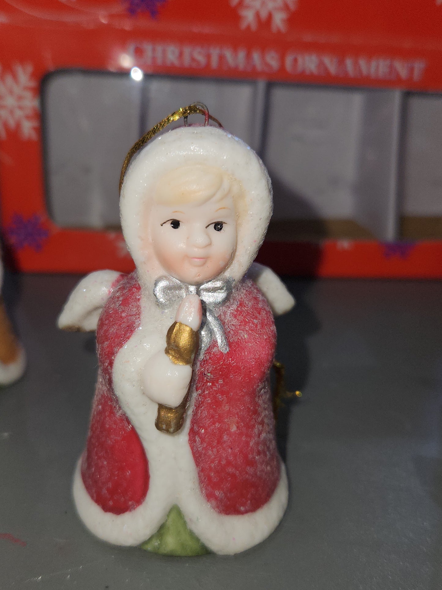 Vintage Glitter Angel Ornaments Set of 4