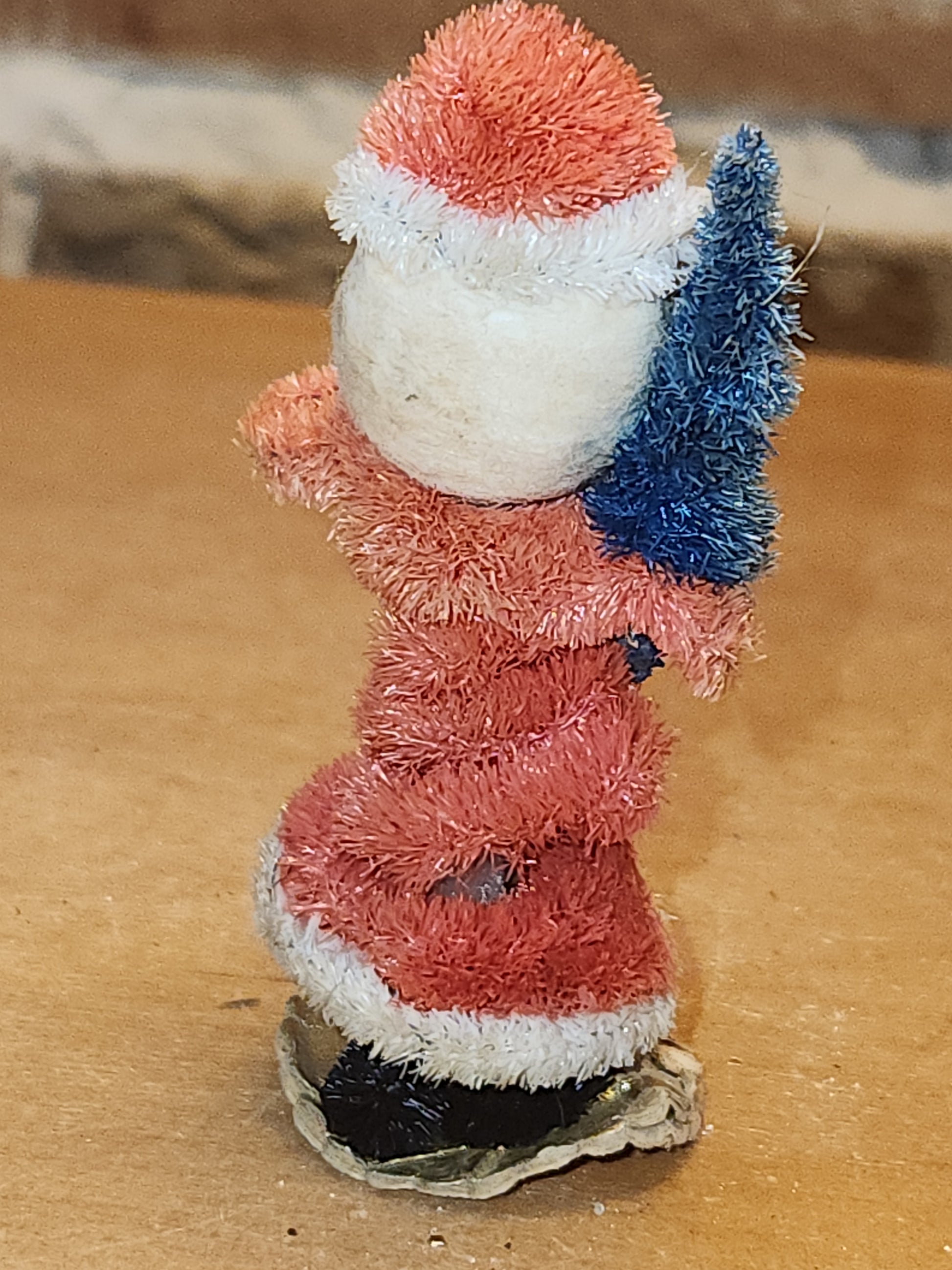 Vintage Spun Cotton Chinelle Santa Ornament Japan sc78