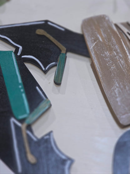 Graduation Black Green Gold Insert for Interchangeable Pot Spilling Door Sign *Sign Sold Seperately*
