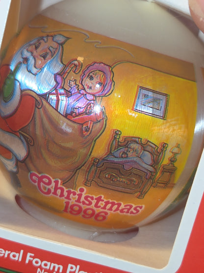 Vintage Satin Christmas Ornament Santa Tree Bag of Toys 1996