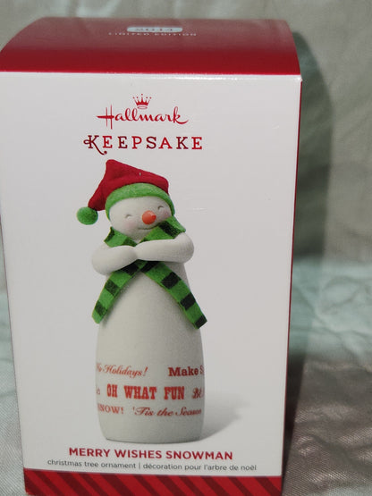Hallmark Keepsake Ornament Merry Wishes Snowman Limited Edition 2014 ho111