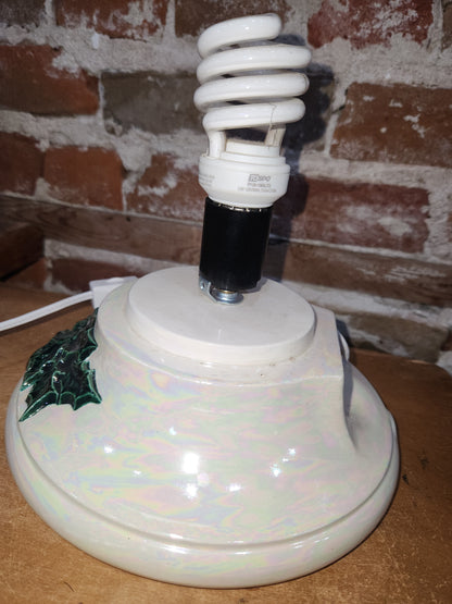 Vintage Ceramic Christmas Tree Base 1970s Iridescent Pearl NOTE: Base only