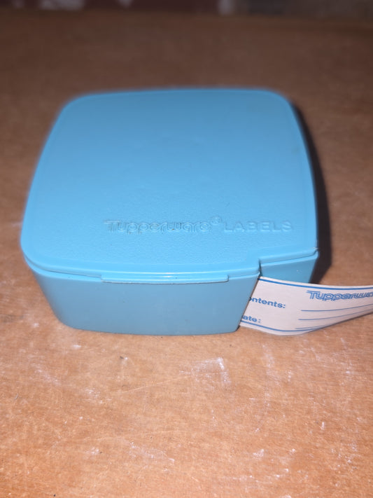 Vintage Tupperware Blue Label Dispenser with Labels vt1