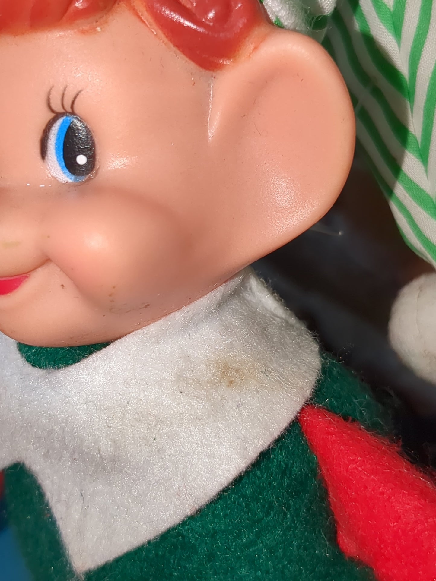 Vintage Sterling Pixie Elf shelf sitter glowing cheeks with tag p0201