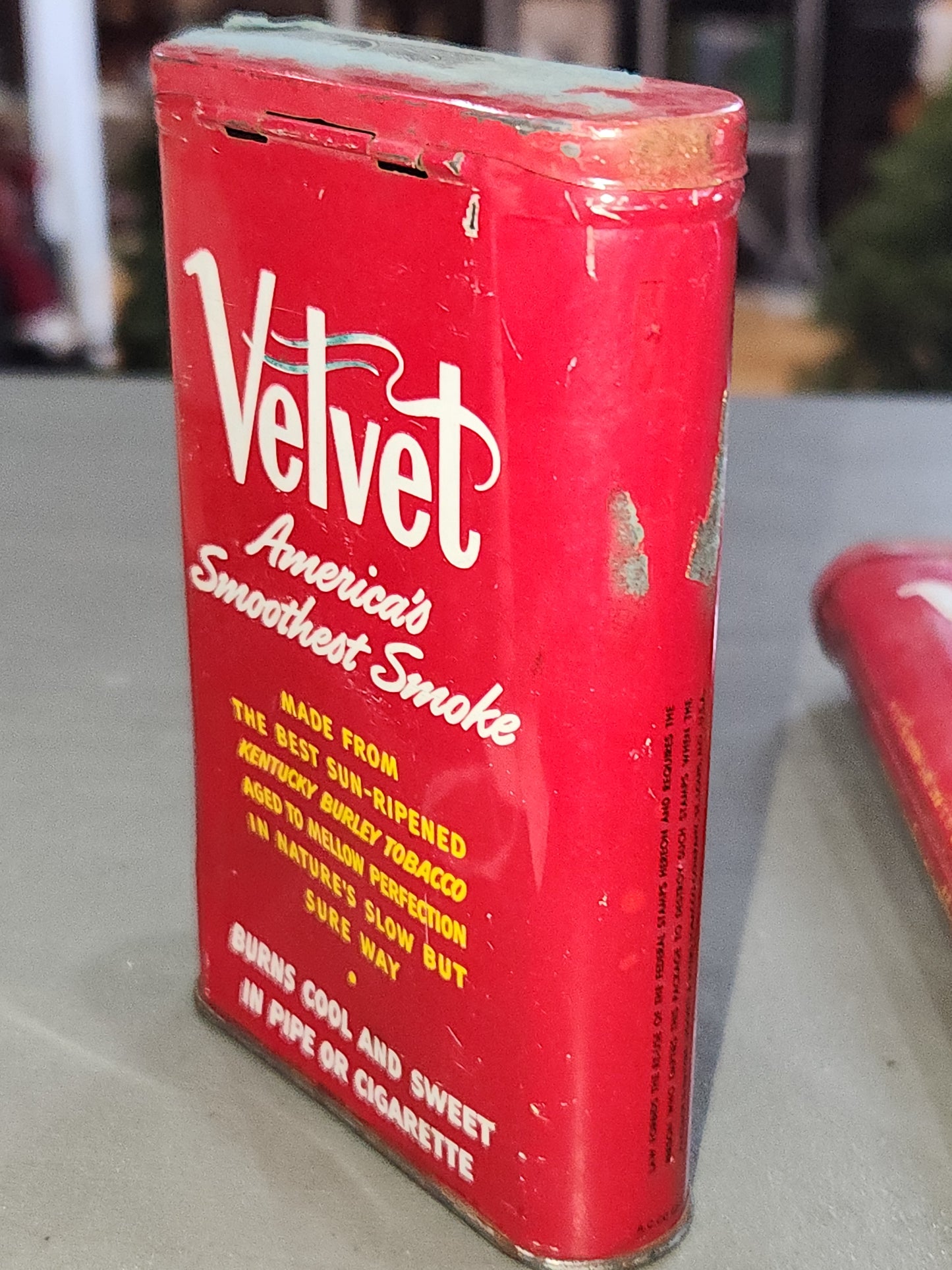 Vintage Tobacco Tins Velvet Pipe & Cigarette Liggett & Myers Set of 2 As Is tin711