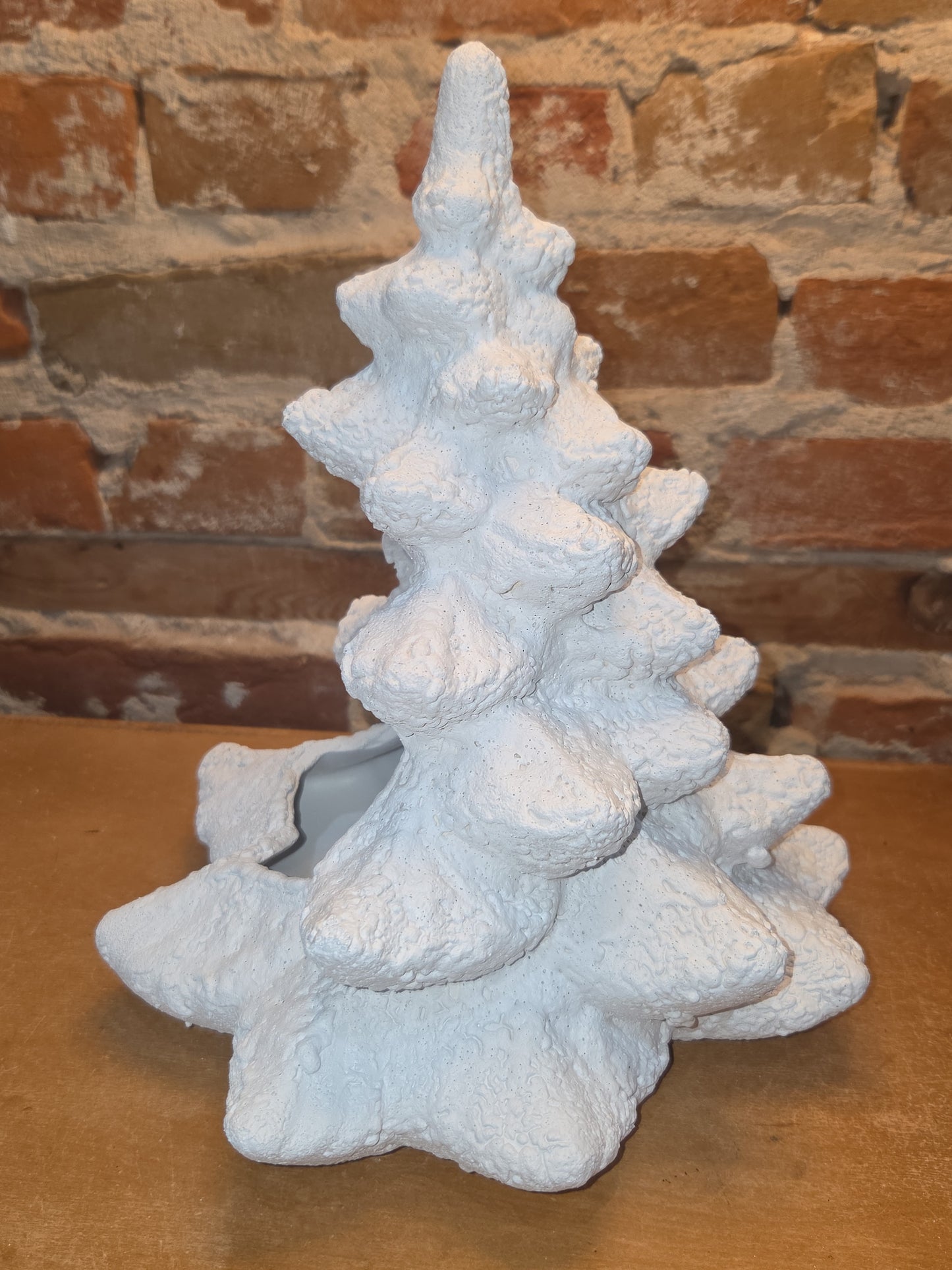 Vintage Rare Ceramic White Textured Christmas Tree 10 1/2"