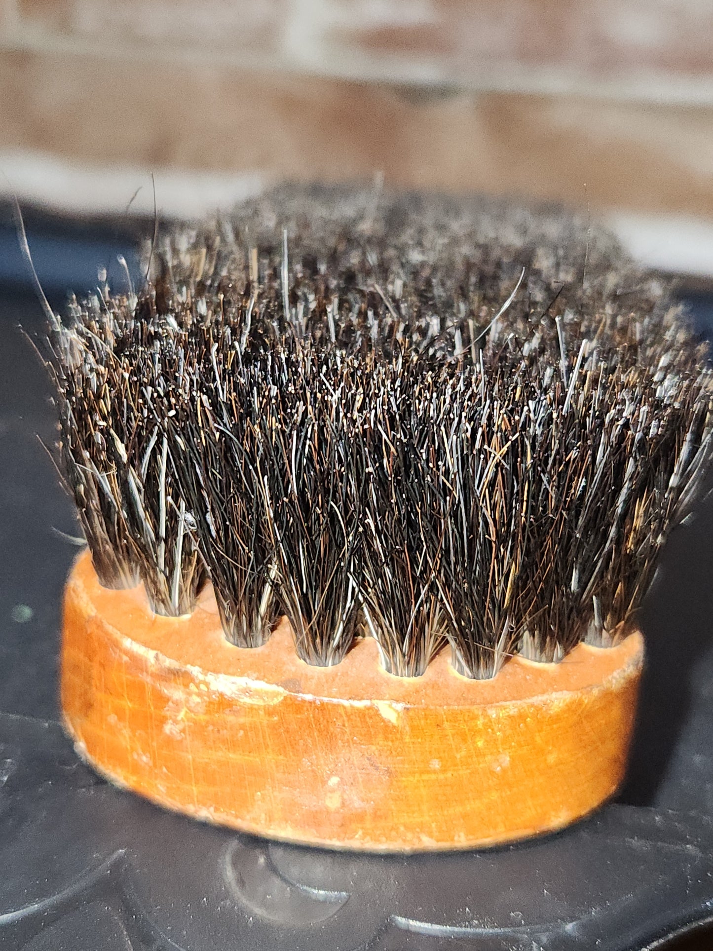 Vintage Wooden Shoe Polish Brush Probable Horse Hair bh4