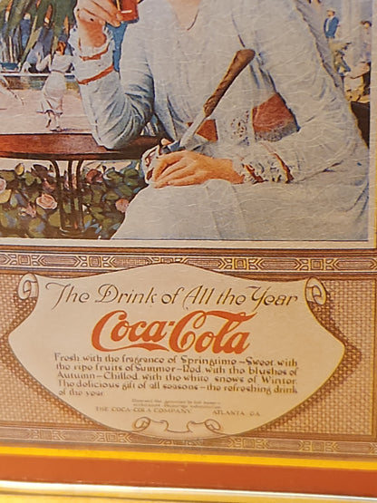 Vintage Tin Coca-Cola Gold Red Cream Enjoy Thirst The Drink of All the Year Coke 1993 cct82