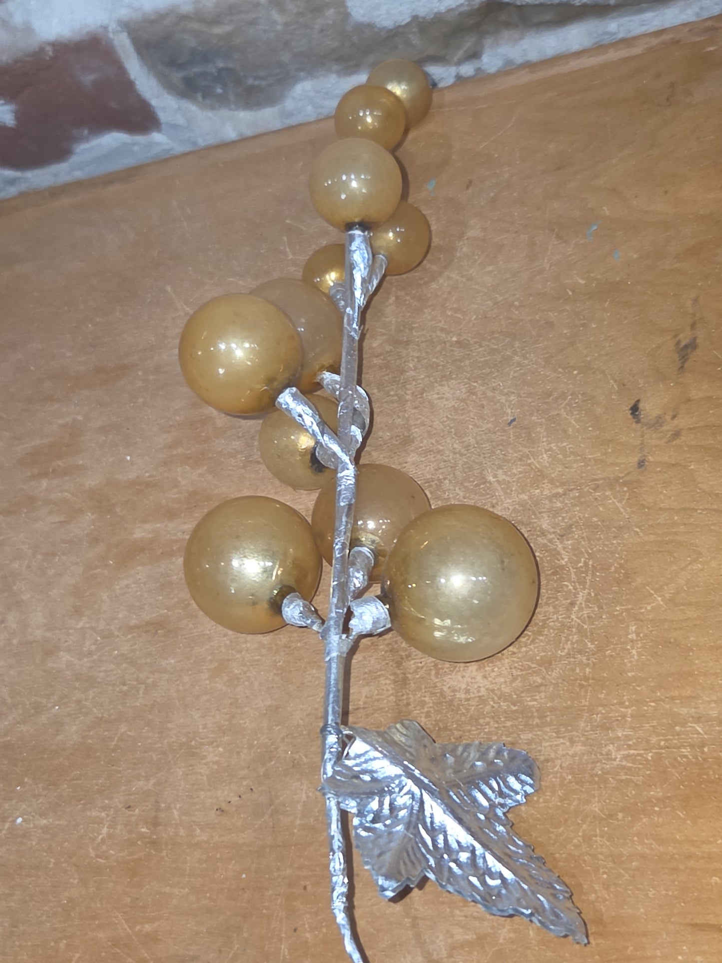 Vintage Mercury Glass Grape Clusters Picks Set of 4 mg122