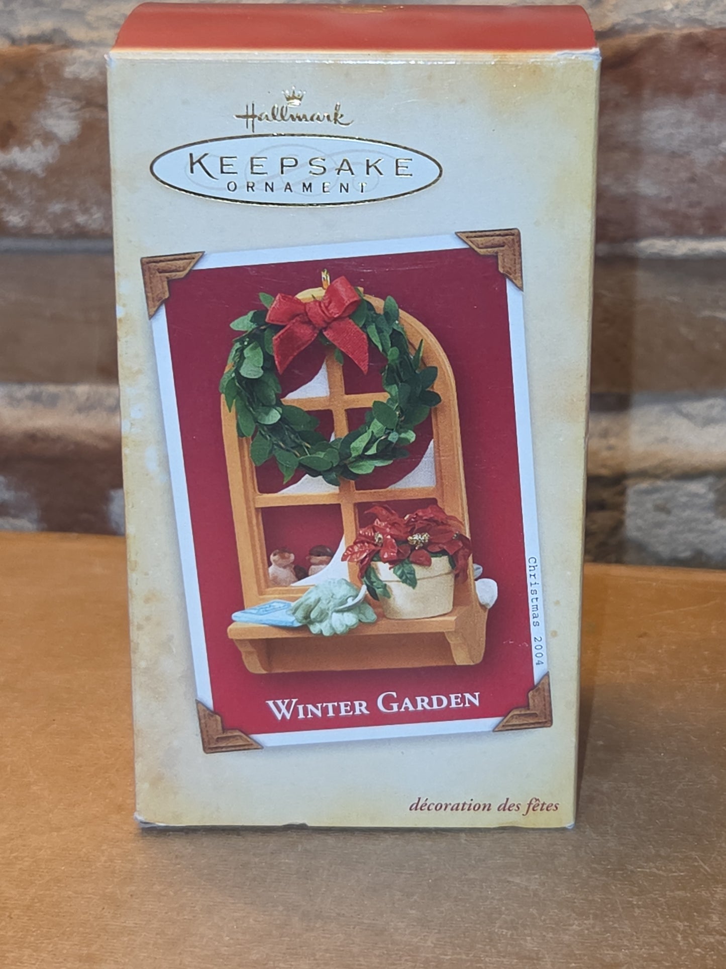 Vintage Hallmark Keepsake Ornament Winter Garden Ornament Birds Wreath Poinsettia 2004 ho70